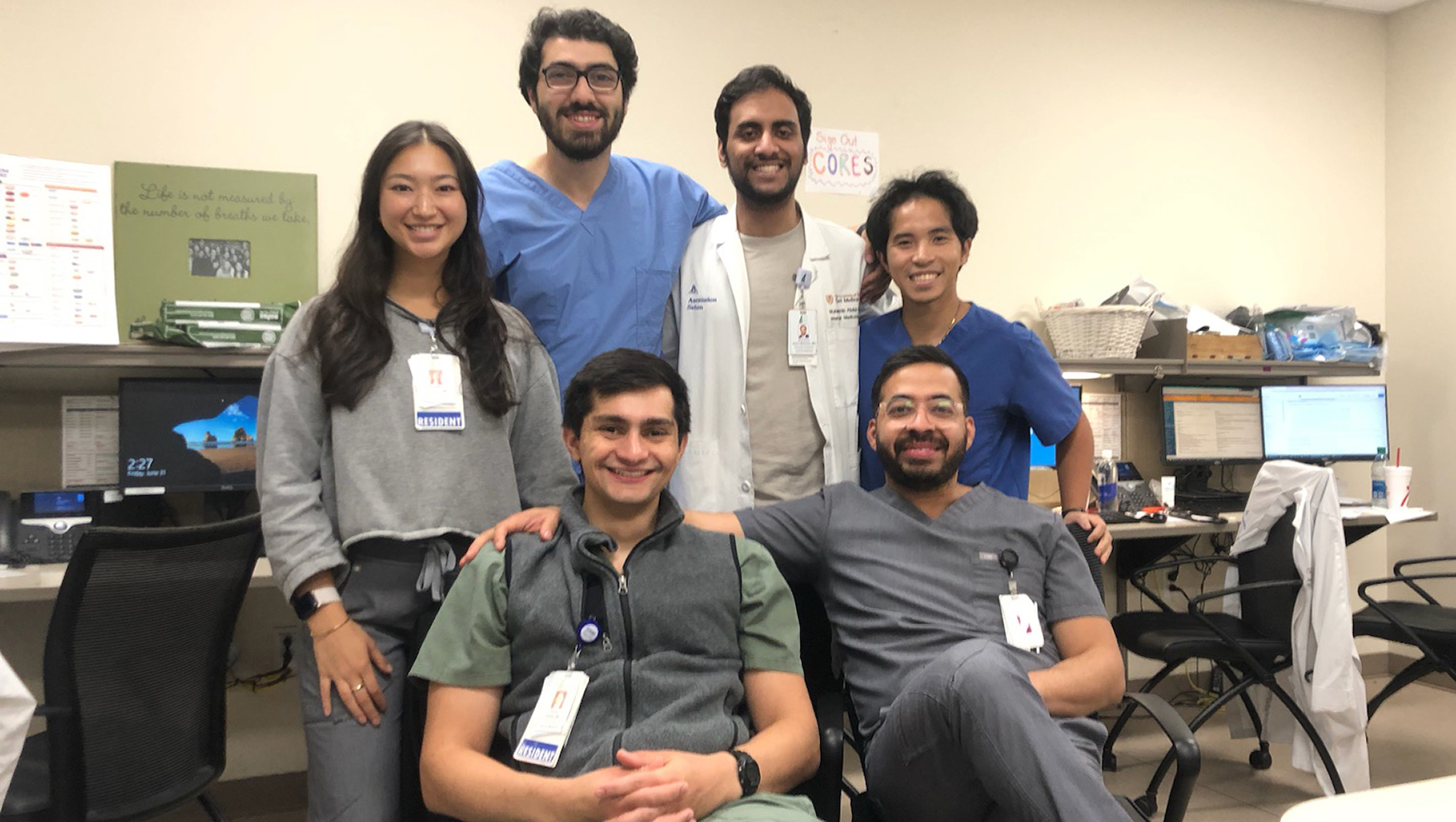 Group photo of internal medicine residents in a work group.