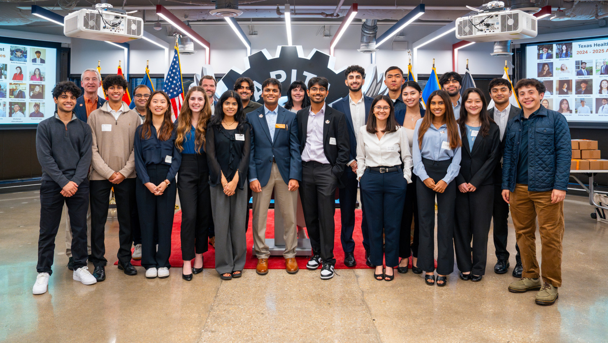 Attendees from Texas Health Catalyst's Roundup and Rodeo event gather for a group portrait.